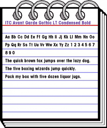 AvantGarde LT CondMedium Bold animated font preview