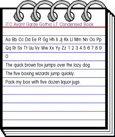 AvantGarde LT CondBook Regular animated font preview