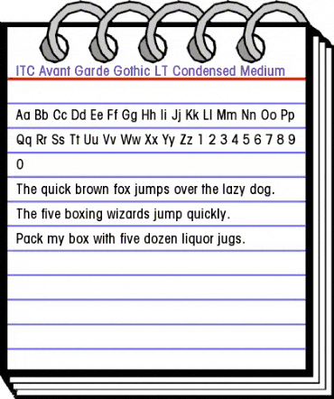 AvantGarde LT CondMedium Regular animated font preview