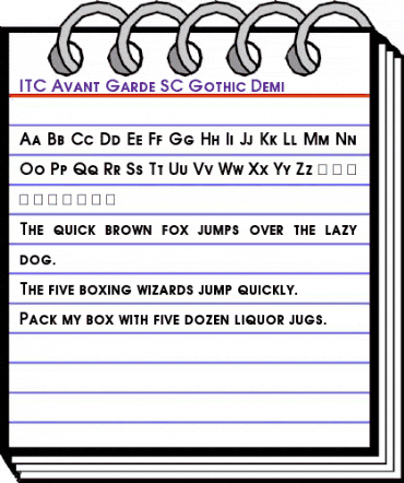 Avant Garde SC Demi animated font preview