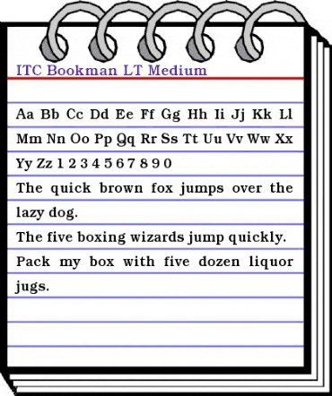 Bookman LT Medium Regular animated font preview