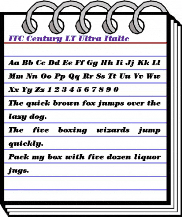 ITCCentury LT Ultra Italic animated font preview