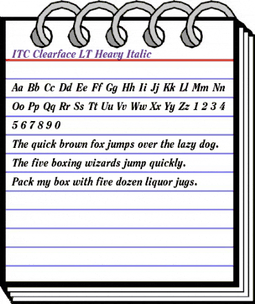 Clearface LT Regular Bold Italic animated font preview