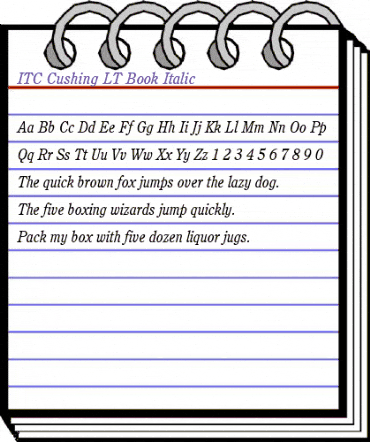 Cushing LT Book Italic animated font preview Cushing LT Book Italic animated font preview