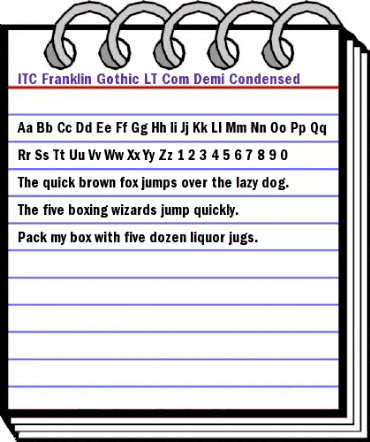 ITC Franklin Gothic LT Com Demi Condensed animated font preview ITC Franklin Gothic LT Com Demi Condensed animated font preview