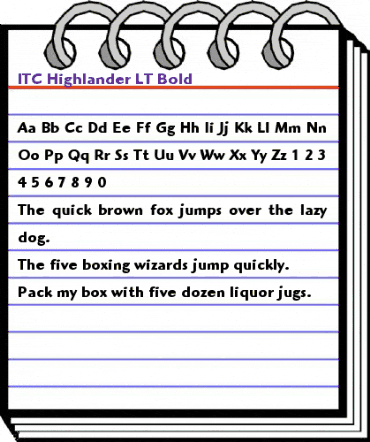 ITCHighlander LT Book Bold animated font preview