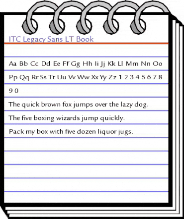 ITCLegacySans LT Book Regular animated font preview