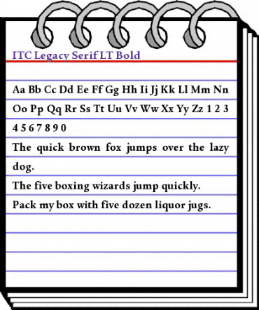 ITCLegacySerif LT Book Bold animated font preview
