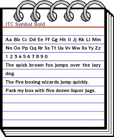 ITCSymbol Book Bold animated font preview