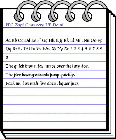 ZapfChancery LT Light Bold animated font preview