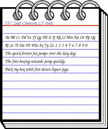 ZapfChancery LT Roman Italic animated font preview