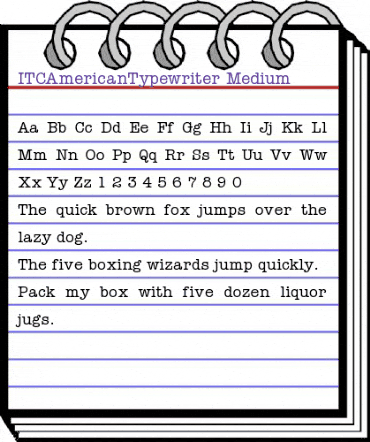 ITCAmericanTypewriter-Medium Medium animated font preview ITCAmericanTypewriter-Medium Medium animated font preview