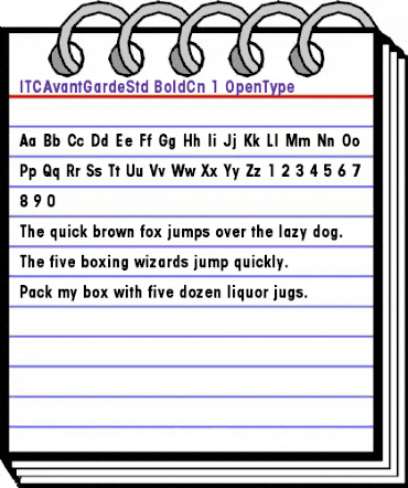 ITC Avant Garde Gothic Std Bold Condensed animated font preview ITC Avant Garde Gothic Std Bold Condensed animated font preview