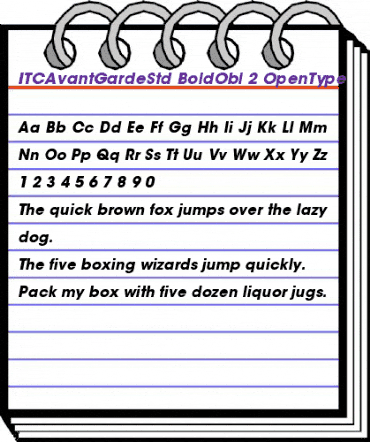 ITC Avant Garde Gothic Std Bold Oblique animated font preview ITC Avant Garde Gothic Std Bold Oblique animated font preview