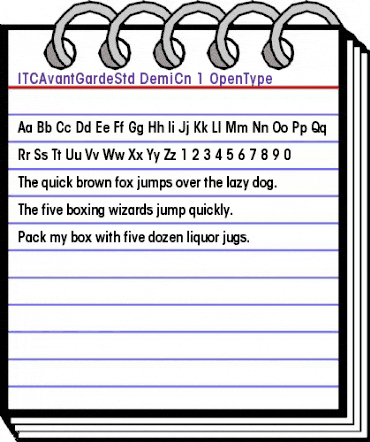 ITC Avant Garde Gothic Std Demi Condensed animated font preview ITC Avant Garde Gothic Std Demi Condensed animated font preview