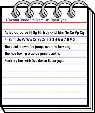 ITC Avant Garde Gothic Std Demi Condensed animated font preview ITC Avant Garde Gothic Std Demi Condensed animated font preview