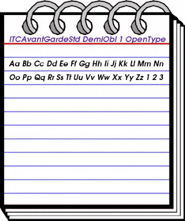 ITC Avant Garde Gothic Std Demi Oblique animated font preview ITC Avant Garde Gothic Std Demi Oblique animated font preview