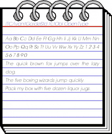 ITC Avant Garde Gothic Std Extra Light Oblique animated font preview ITC Avant Garde Gothic Std Extra Light Oblique animated font preview