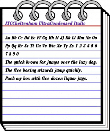 ITCCheltenham-UltraCondensed RomanItalic animated font preview ITCCheltenham-UltraCondensed RomanItalic animated font preview