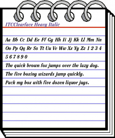 ITCClearface-Heavy HeavyItalic animated font preview ITCClearface-Heavy HeavyItalic animated font preview