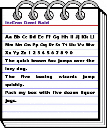 ItcEras-Demi-Bold Regular animated font preview