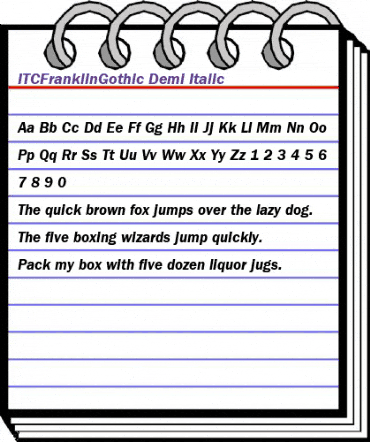 ITCFranklinGothic-Demi DemiItalic animated font preview ITCFranklinGothic-Demi DemiItalic animated font preview