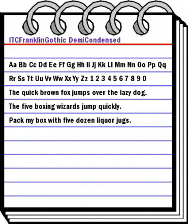 ITCFranklinGothic-DemiCondensed Roman animated font preview