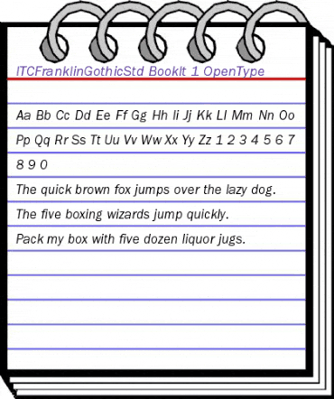 ITC Franklin Gothic Std Book Italic animated font preview ITC Franklin Gothic Std Book Italic animated font preview