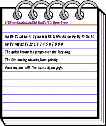 ITC Franklin Gothic Std Demi Compressed Italic animated font preview ITC Franklin Gothic Std Demi Compressed Italic animated font preview