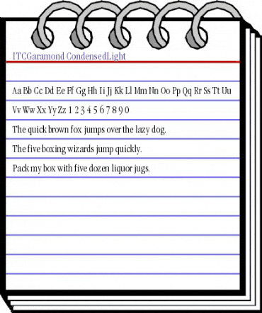 ITCGaramond-CondensedLight Light animated font preview ITCGaramond-CondensedLight Light animated font preview