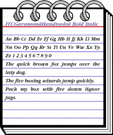 ITCGaramondHandtooled BoldItalic animated font preview ITCGaramondHandtooled BoldItalic animated font preview