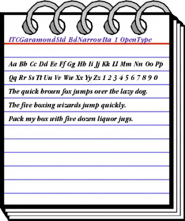 ITC Garamond Std Bold Narrow Italic animated font preview ITC Garamond Std Bold Narrow Italic animated font preview