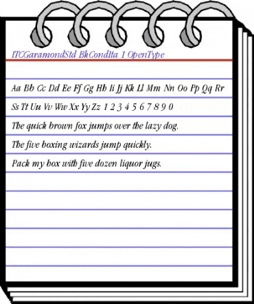 ITC Garamond Std Book Condensed Italic animated font preview ITC Garamond Std Book Condensed Italic animated font preview