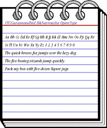 ITC Garamond Std Book Narrow Italic animated font preview ITC Garamond Std Book Narrow Italic animated font preview