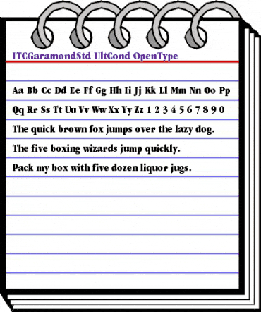 ITC Garamond Std Ultra Condensed animated font preview ITC Garamond Std Ultra Condensed animated font preview