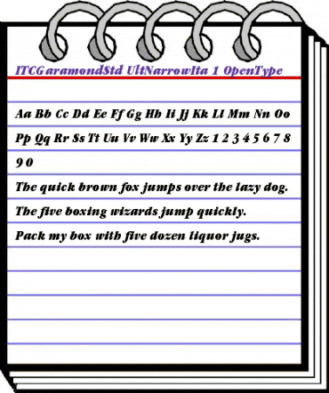 ITC Garamond Std Ultra Narrow Italic animated font preview ITC Garamond Std Ultra Narrow Italic animated font preview