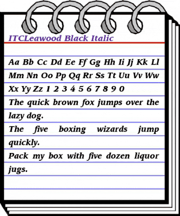 ITCLeawood-Black BlackItalic animated font preview