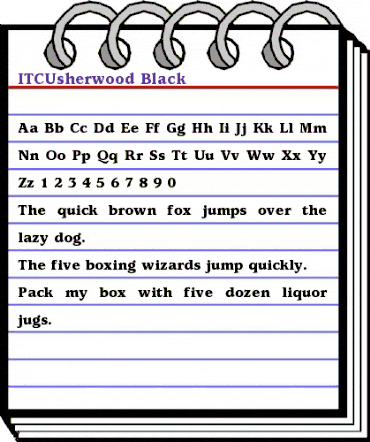 ITCUsherwood-Black Black animated font preview