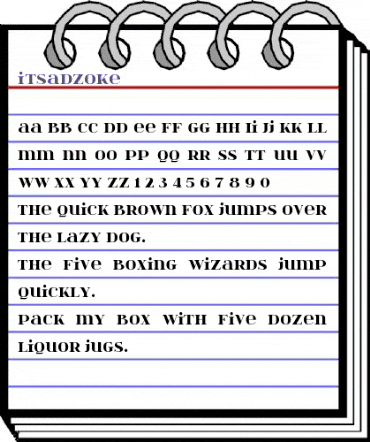 itsadzoke Regular animated font preview