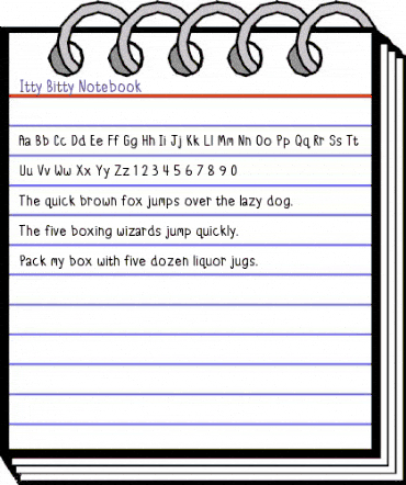 Itty Bitty Notebook Regular animated font preview Itty Bitty Notebook Regular animated font preview