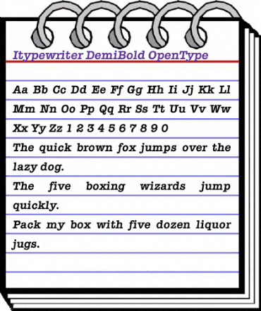 Itypewriter DemiBold animated font preview