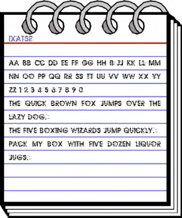 IxatSE Regular animated font preview