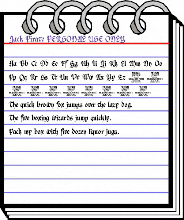 Jack Pirate PERSONAL USE ONLY Regular animated font preview