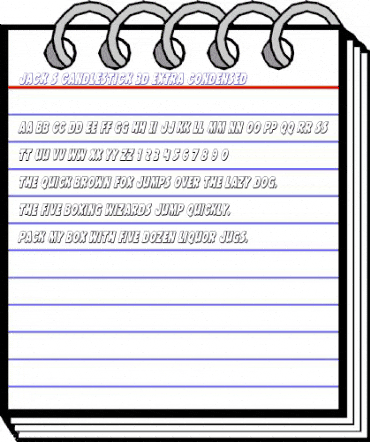 Jack's Candlestick 3D Extra-condensed Extra-condensed animated font preview