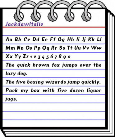 JackdawItalic Regular animated font preview JackdawItalic Regular animated font preview