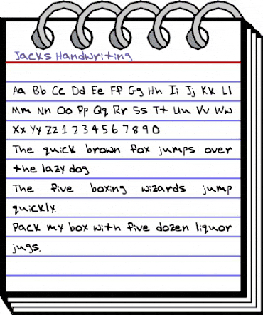 Jacks Handwriting Regular animated font preview