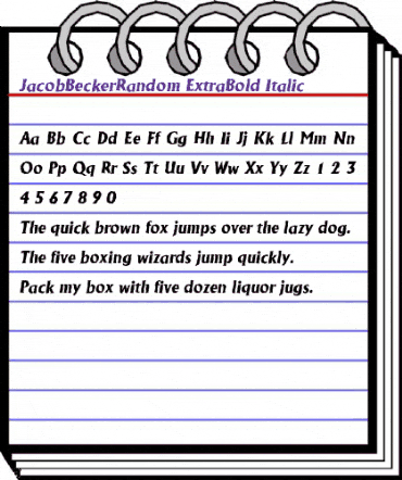 JacobBeckerRandom-ExtraBold Italic animated font preview