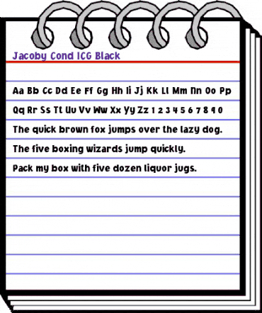 Jacoby Cond ICG Black Regular animated font preview