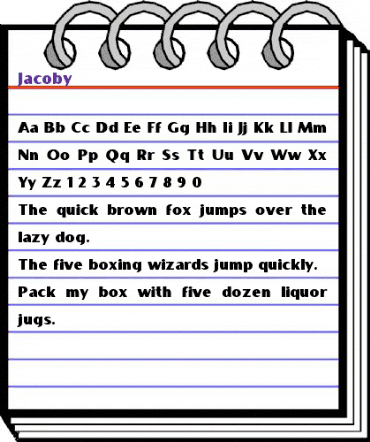 Jacoby Regular animated font preview