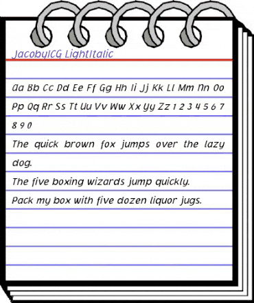 JacobyICG Regular animated font preview JacobyICG Regular animated font preview